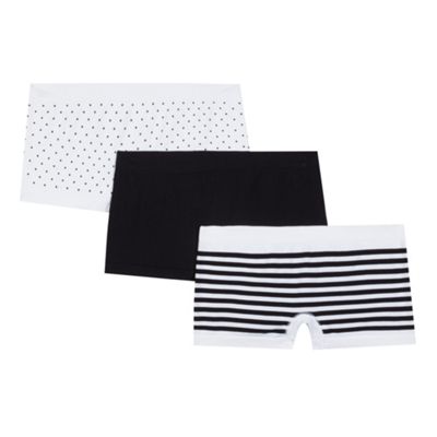 bluezoo Pack of three girl's white striped shorts